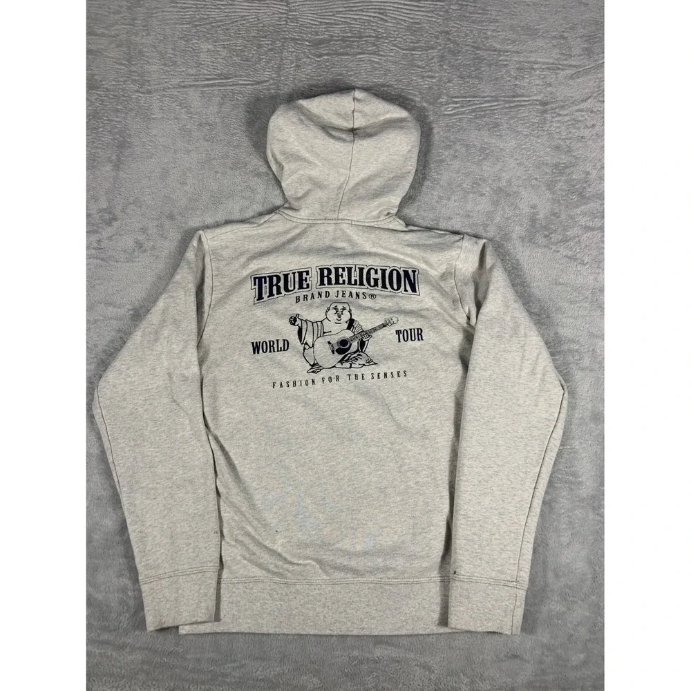 True Religion Brand Jeans World Tour Fashion For The Senses Mens L Gray Hoodie